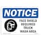 Signmission OSHA Sign, Face Shield Required With, 10in X 7in Decal, 7" W, 10" H, Portrait, OS-NS-D-710-V-12389 OS-NS-D-710-V-12389 - alternate 1